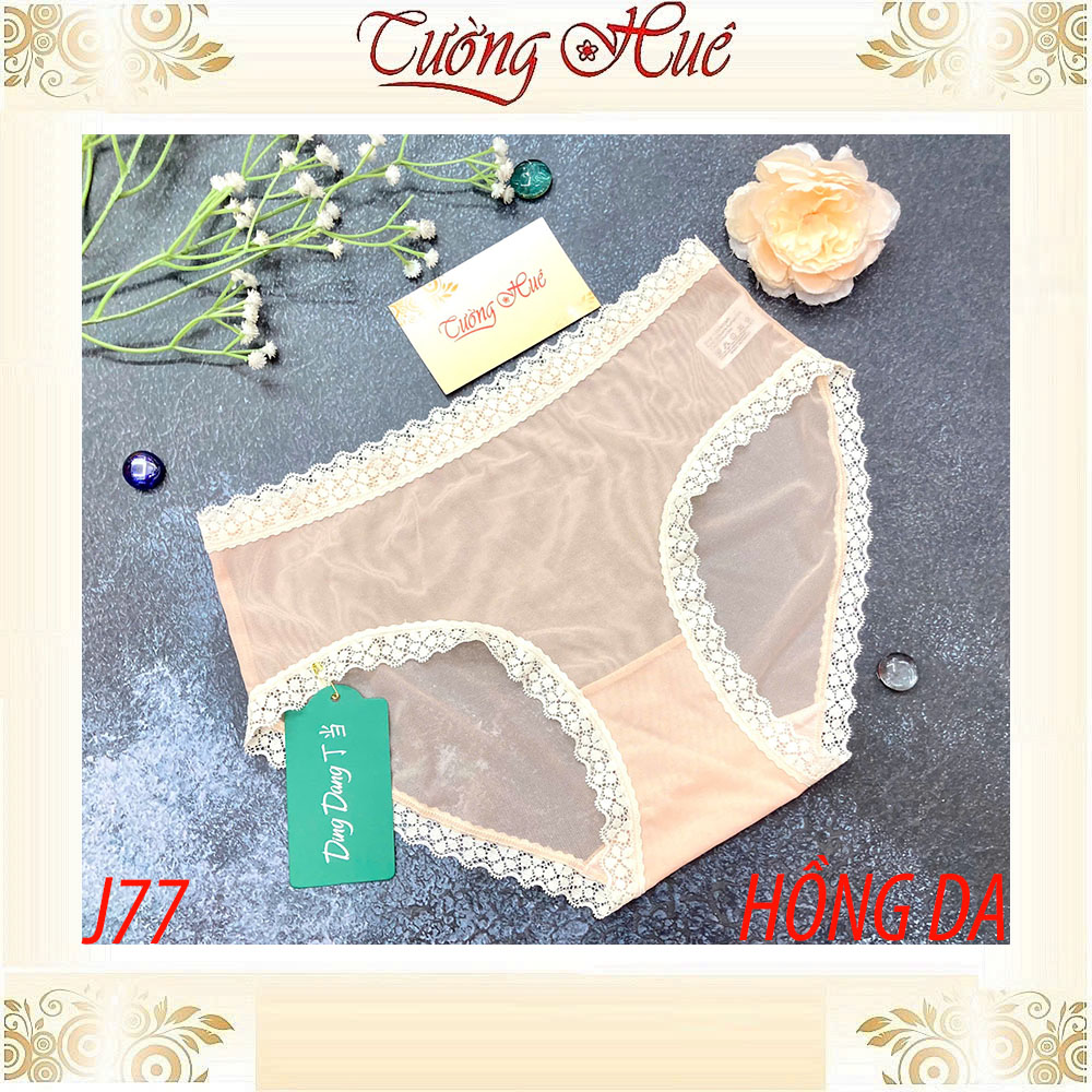 Quần Lót Nữ Ding Dang J77 Voan Viền Ren Mềm Siêu Mỏng Cạp Cao