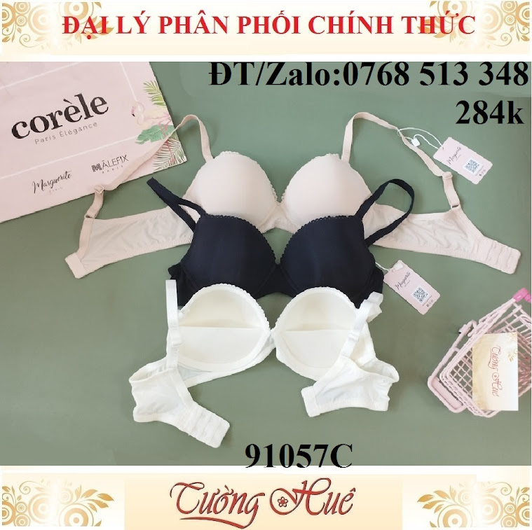 Áo lót nữ Marguerite-Paris 91057C trơn không gọng lưng chữ U.