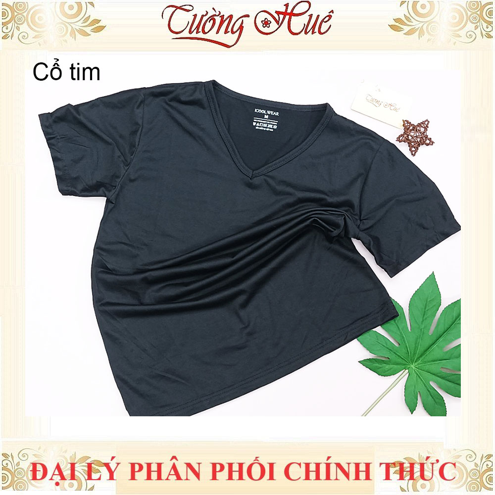 Áo lót nam Thái lan ICOOLMAN thun co giãn 2 chiều cổ tim tay ngắn form ôm body.