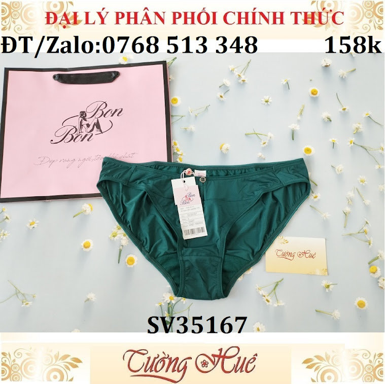 Quần lót nữ Bon Bon SV35167 trơn, lưng thấp vừa.