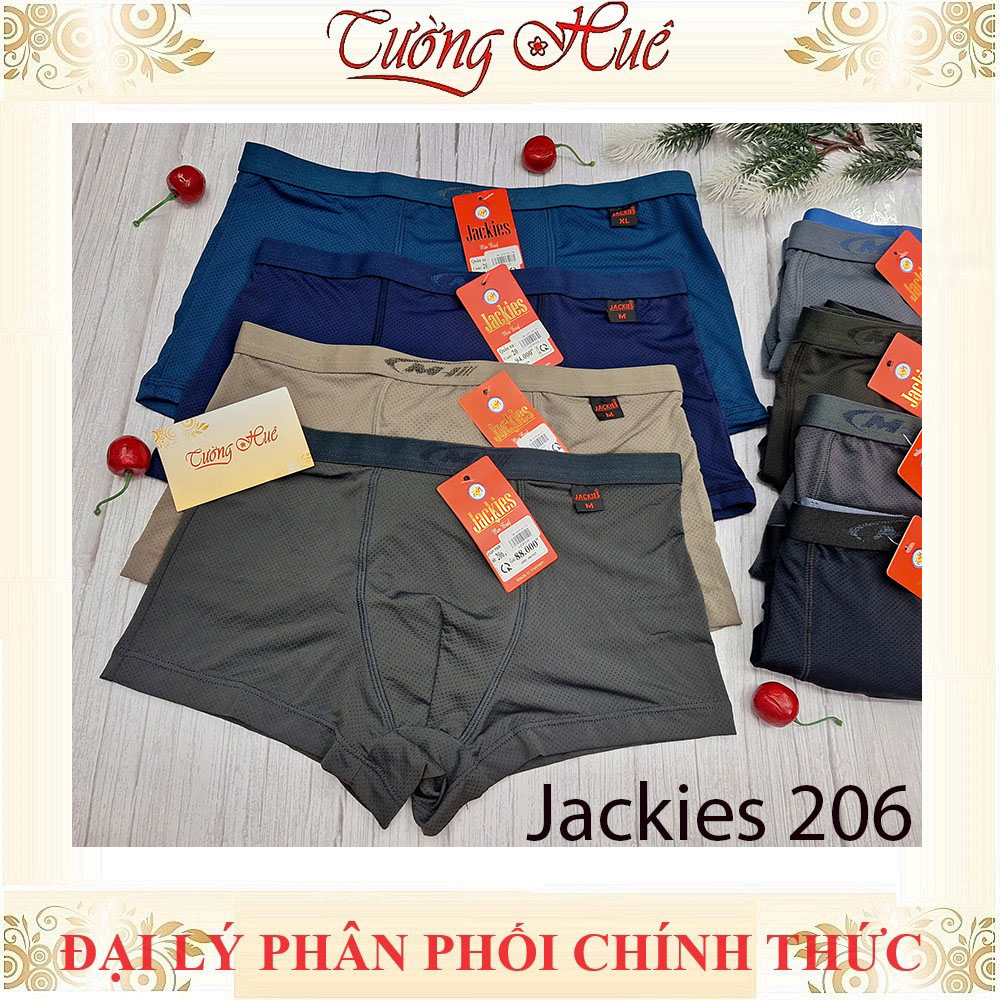Quần Lót Dạng Đùi Boxer Jackies 206 Bản Lưng Nhỏ Lỗ Thông Hơi Thoáng Mát Co Dãn