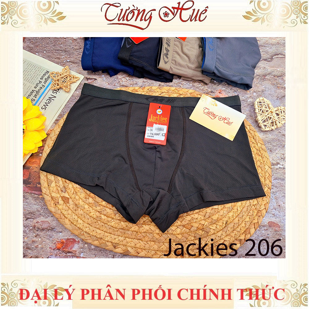 Quần Lót Dạng Đùi Boxer Jackies 206 Bản Lưng Nhỏ Lỗ Thông Hơi Thoáng Mát Co Dãn