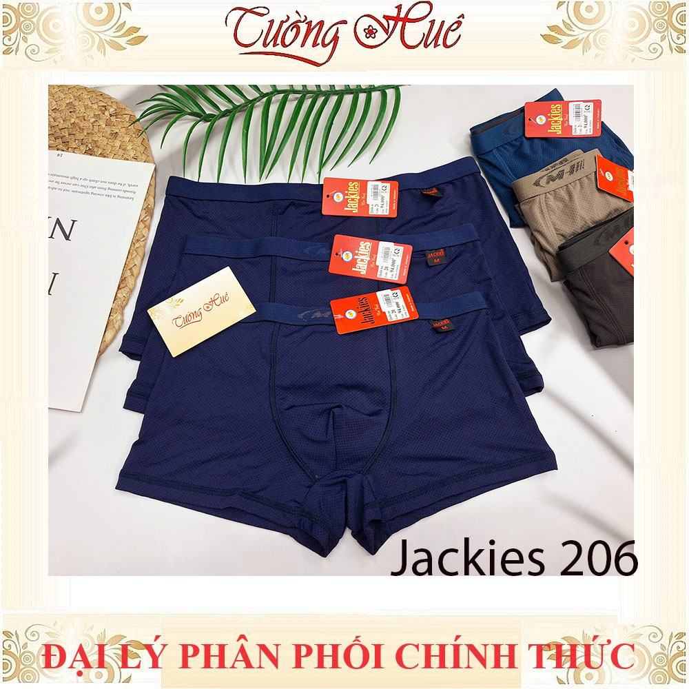 Quần Lót Dạng Đùi Boxer Jackies 206 Bản Lưng Nhỏ Lỗ Thông Hơi Thoáng Mát Co Dãn