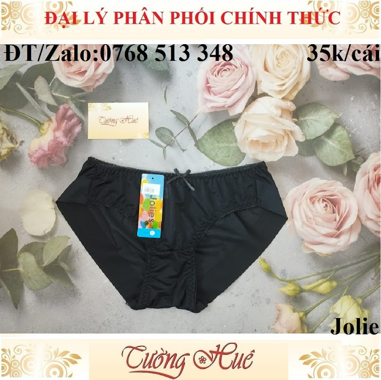 Quần lót nữ Jolies trơn lưng thấp không viền mông.