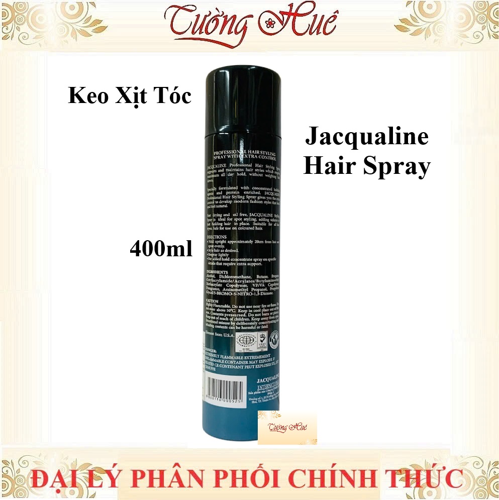 Keo xịt tóc Jacqualine Hair Spray tạo kiểu giữ nếp tóc - 400ml