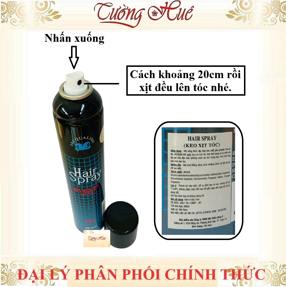 Keo xịt tóc Jacqualine Hair Spray tạo kiểu giữ nếp tóc - 400ml