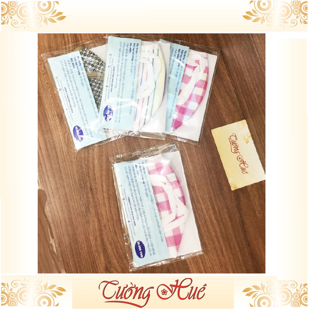 Khẩu trang vải annie ba lớp kháng khuẩn tái sử dụng 30 lần HỌA TIẾT NGẪU NHIÊN.