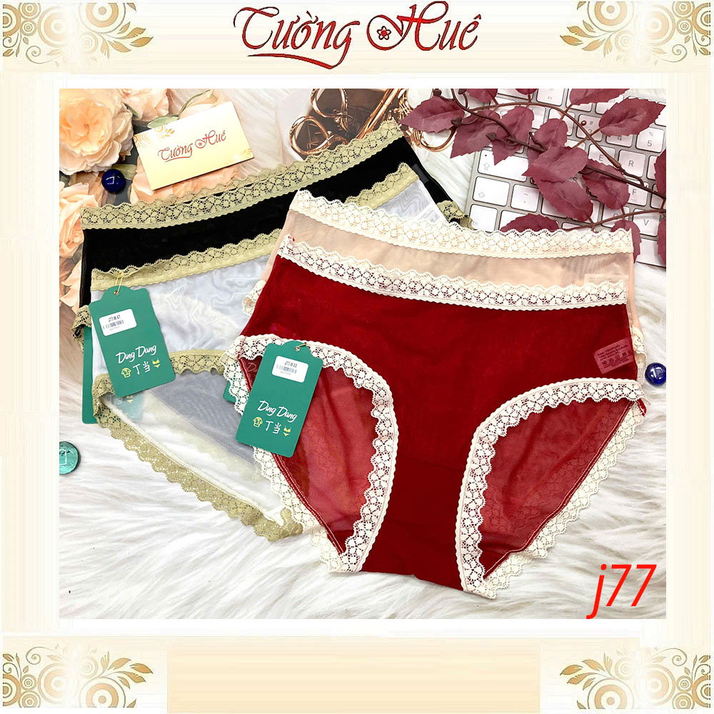 Quần Lót Nữ Ding Dang J77 Voan Viền Ren Mềm Siêu Mỏng Cạp Cao