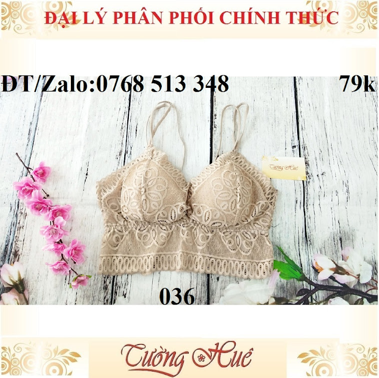 Áo bra 2 dây mảnh ren 036 cúp tam giác cỡ lớn.