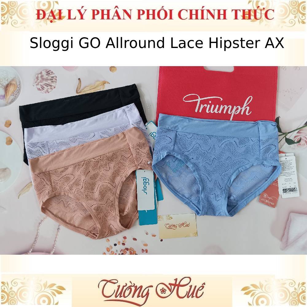 Quần lót nữ Triumph Sloggi GO Allround Lace Hipster AX Lưới Lưng Cao.