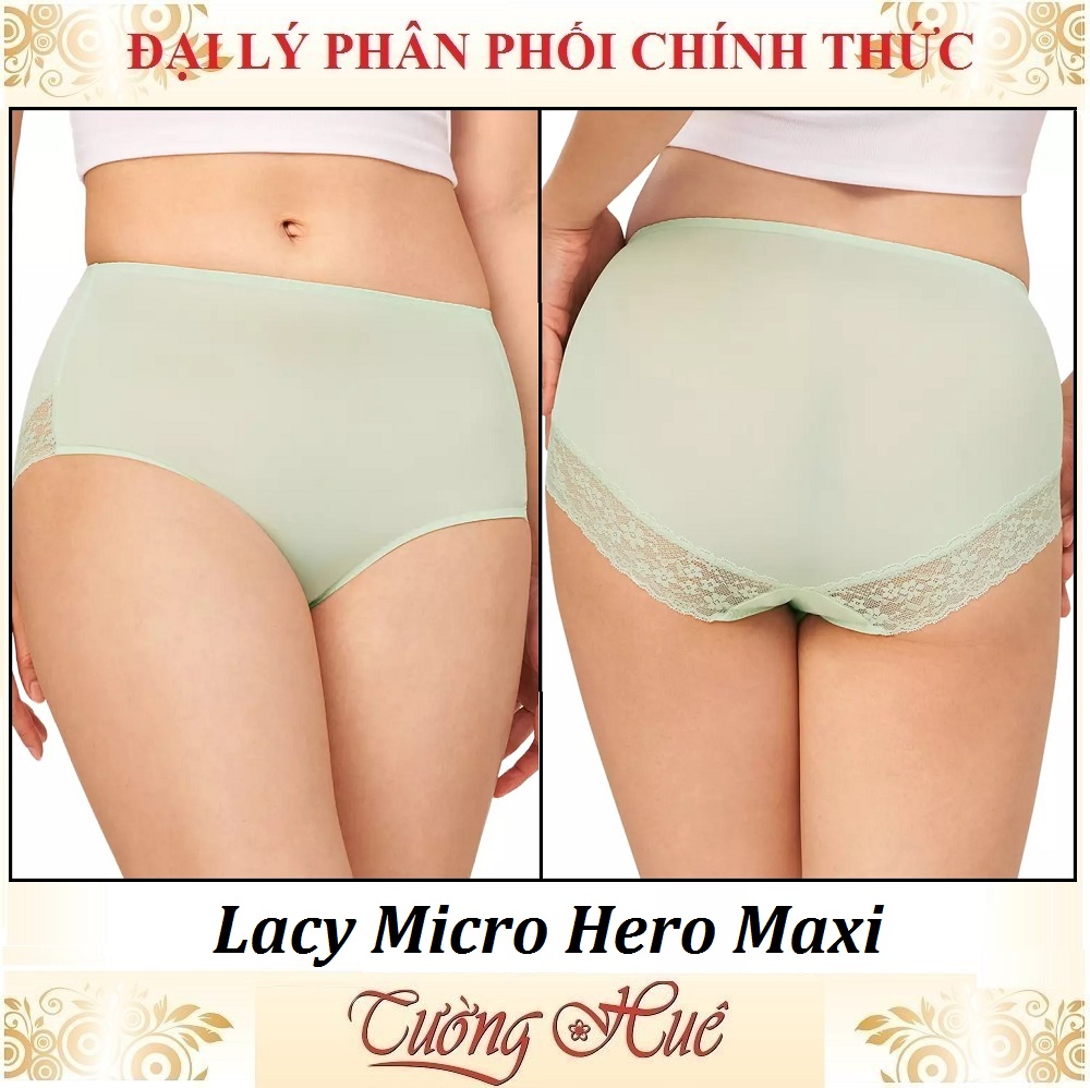 Quần lót nữ Triumph Lacy Micro Hero Maxi Trơn Phối Ren Lưng Cao.