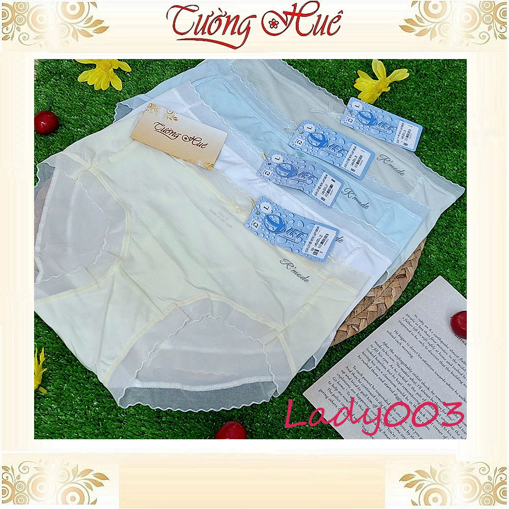 Quần Lót Nữ Thun Lạnh R'Mode Lady003 Cạp Vừa Phối Lưới Nữ Tính Đính Nơ Xinh