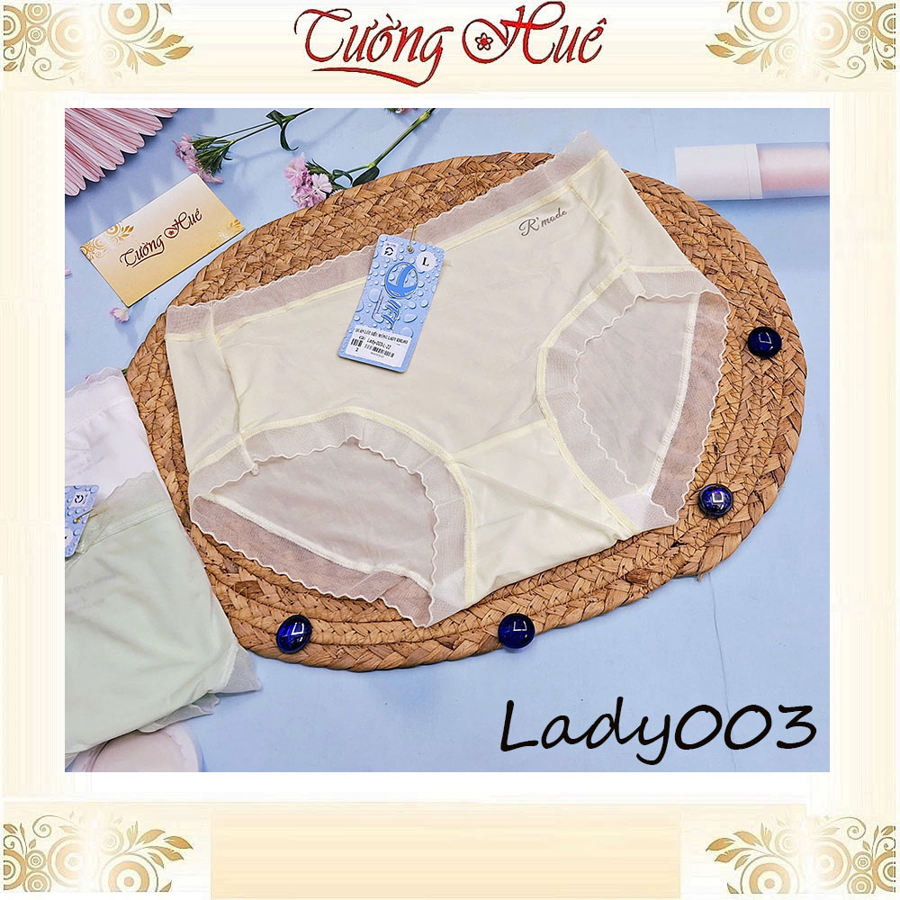 Quần Lót Nữ Thun Lạnh R'Mode Lady003 Cạp Vừa Phối Lưới Nữ Tính Đính Nơ Xinh