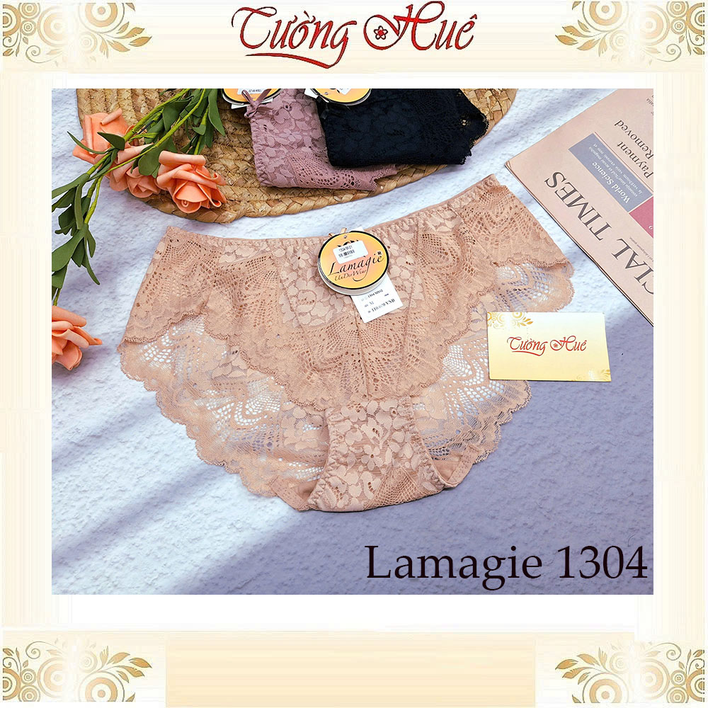Quần Lót Nữ Lamagie 1304 Ren Cách Điệu Bản Lưng Vừa Mềm Mịn Thoáng Khí.