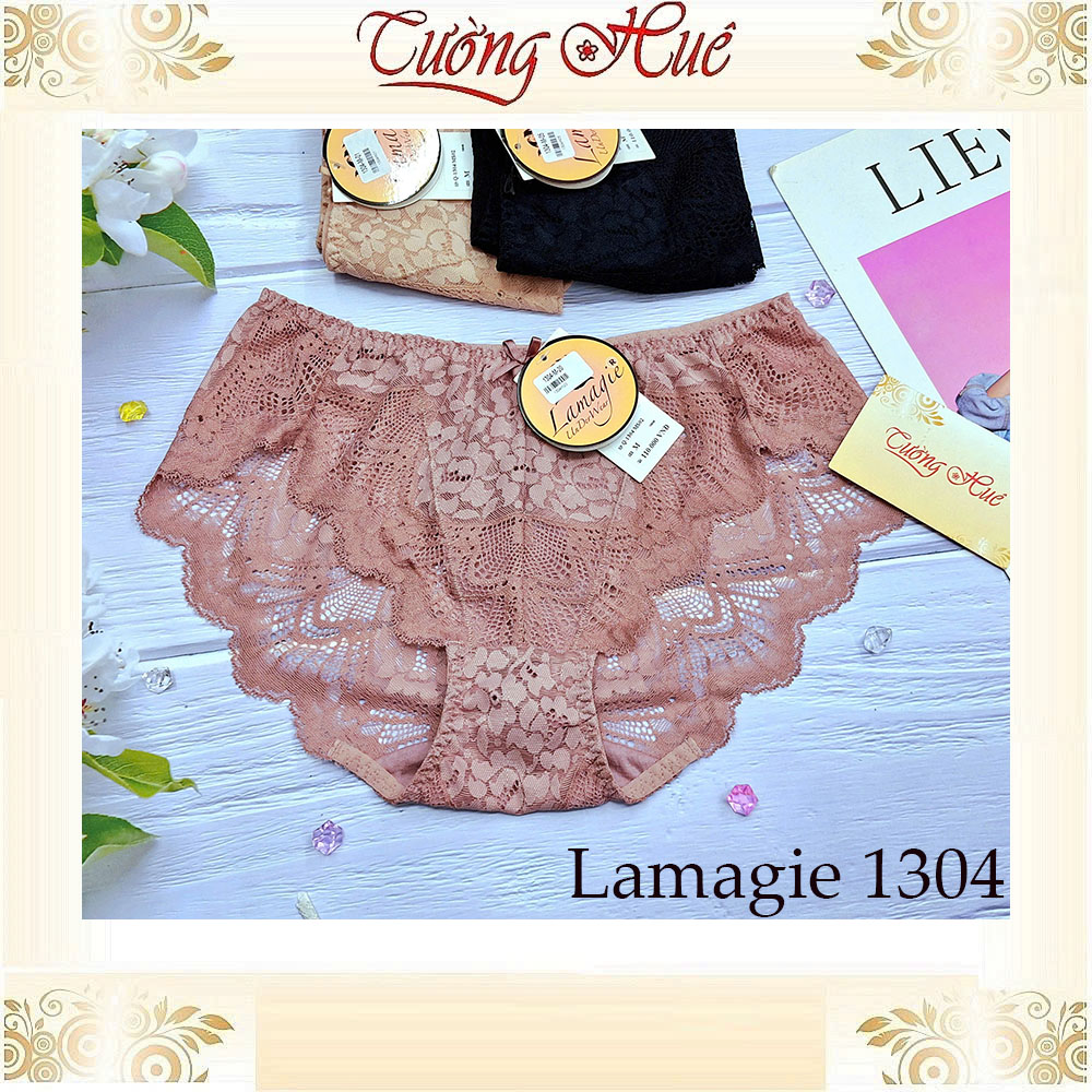 Quần Lót Nữ Lamagie 1304 Ren Cách Điệu Bản Lưng Vừa Mềm Mịn Thoáng Khí.