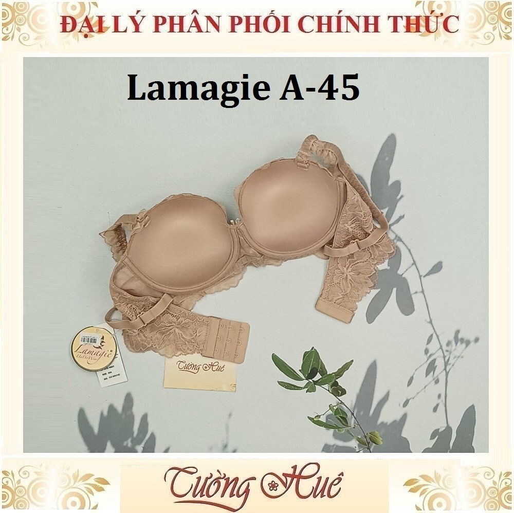 Áo lót nữ Lamagie A-45 Có Gọng Cúp Ngang Phối Ren Mút Nâng 3cm.