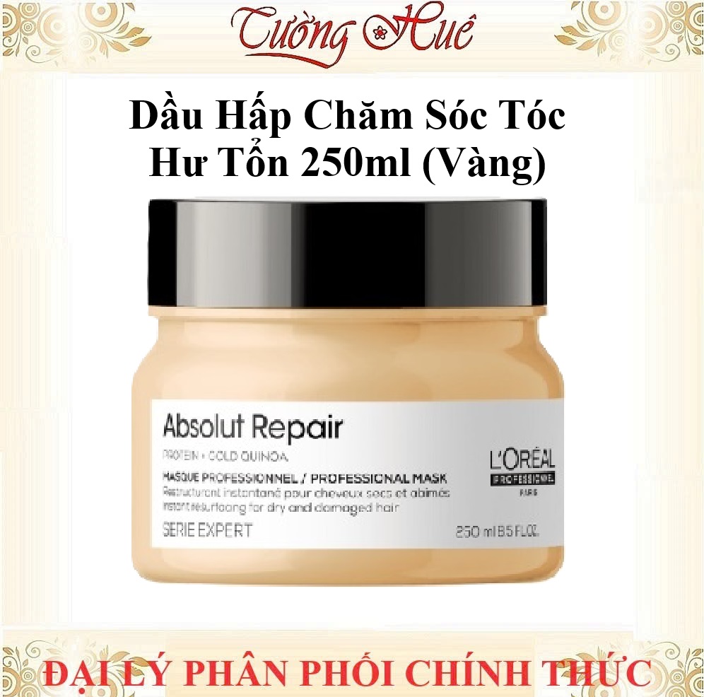 Dầu Hấp Loreal Chăm Sóc Tóc Hư Tổn Serie Expert Absolut Repair 250ml/500ml - Vàng (Có lựa chọn)