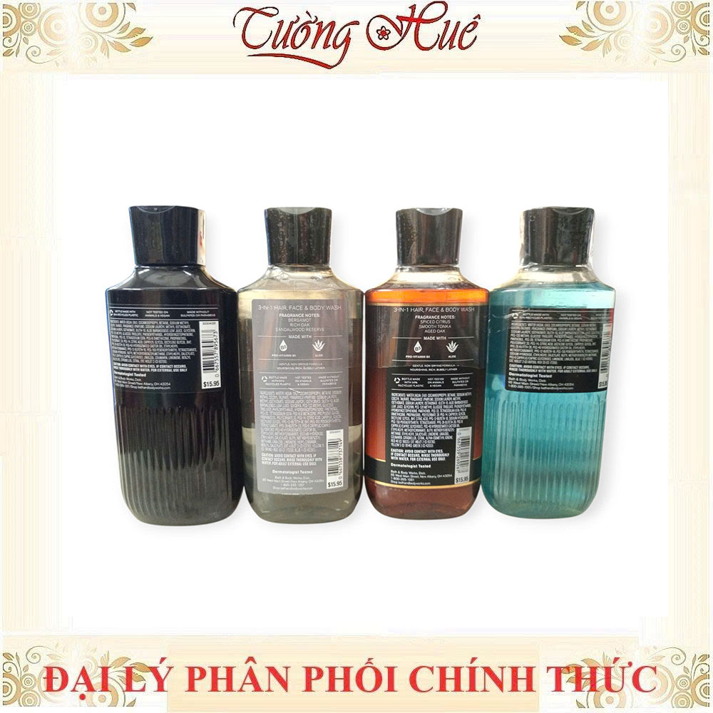 Tắm Gội Rửa Mặt Cho Nam Bath & Body Works 3in1 Hair Face Body Wash - 295ml (Có Lựa Chọn)