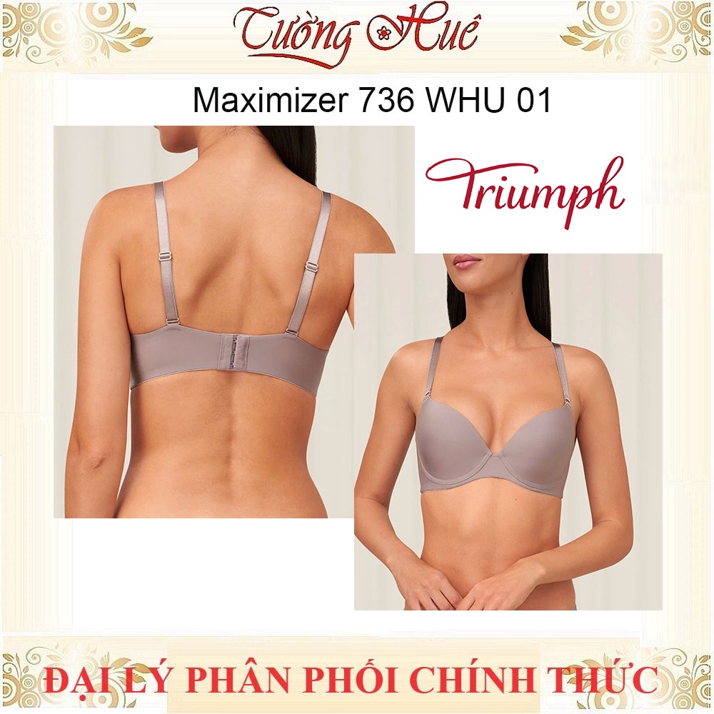 Áo lót nữ Triumph Maximizer 736 WHU 01 Áo lót nâng ngực có gọng màu trơn (đệm mút dày ~2.5cm)