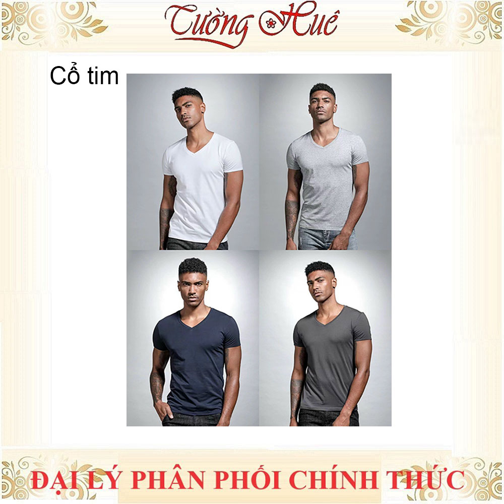 Áo lót nam Thái lan ICOOLMAN thun co giãn 2 chiều cổ tim tay ngắn form ôm body.