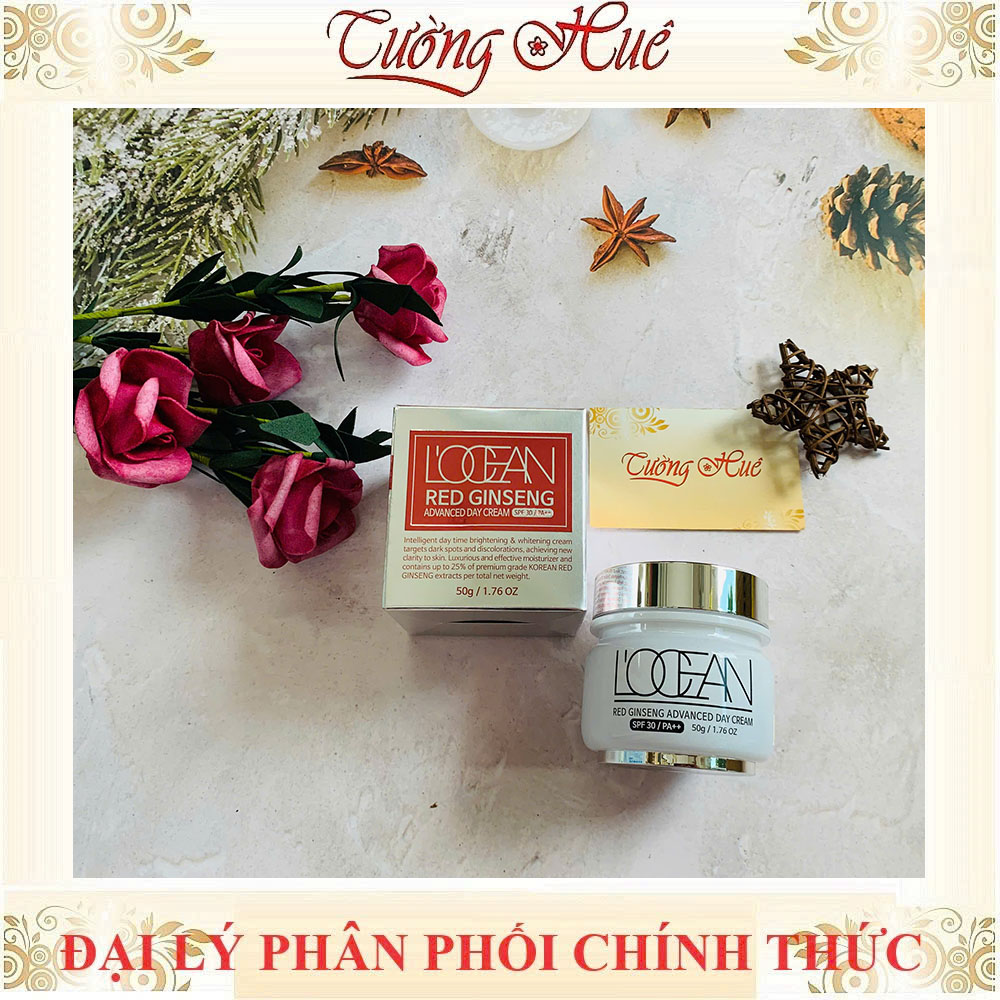 Locean Red Ginseng Kem hồng sâm Chống Lão Hóa Da, Dưỡng ẩm, Trắng da ban ngày Advanced Day Cream SPF 30 / PA++ - 50g