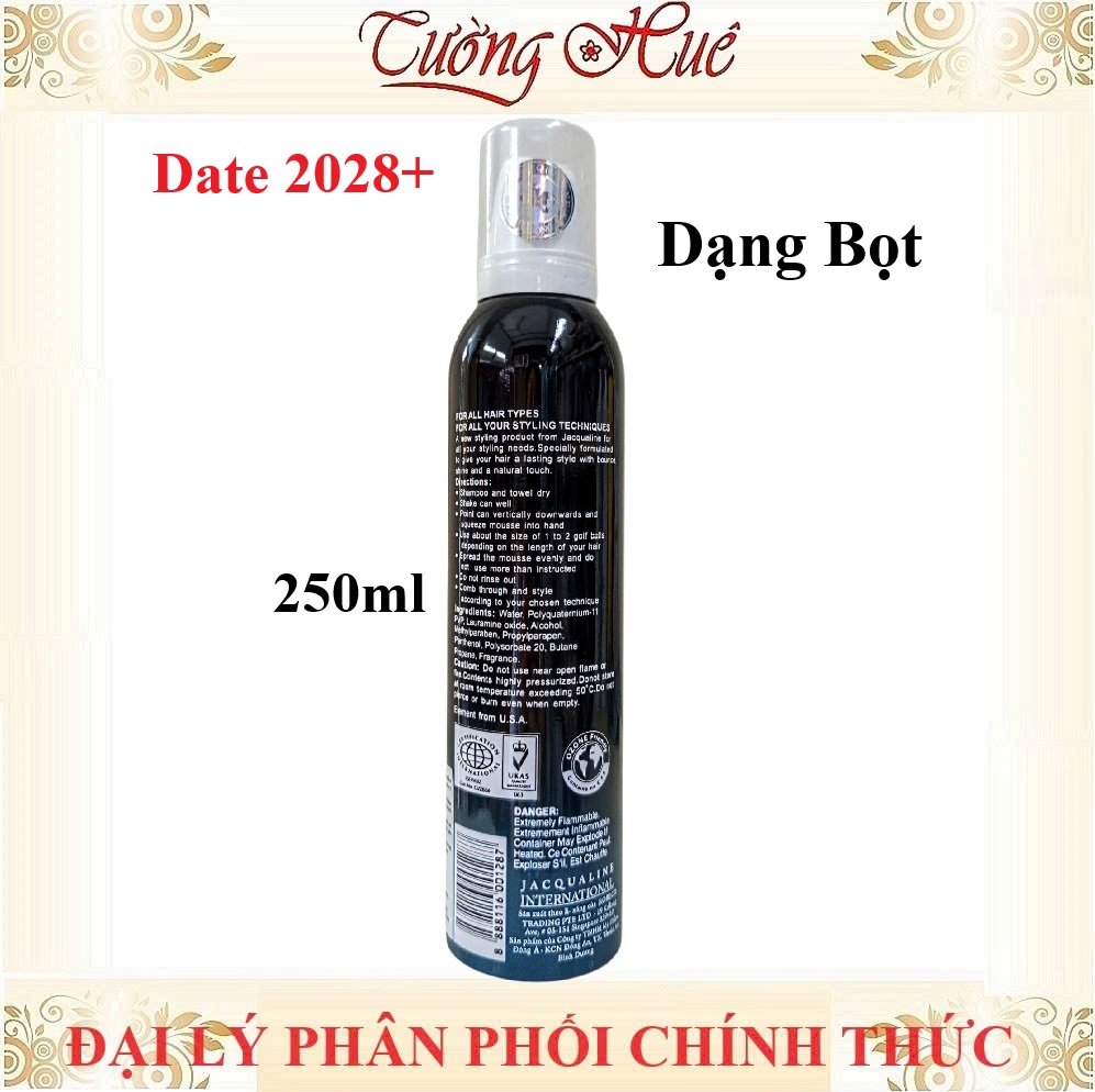 Mousse Tạo Kiểu Tóc Jacqualine Styling Mousse Dạng Bọt Dành Cho Cả Nam Và Nữ - 250ml