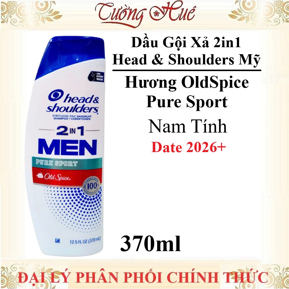 Dầu Gội Xả 2in1 Head & Shoulders Mỹ Dưỡng Ẩm Da Đầu Sạch Gàu - 370ml