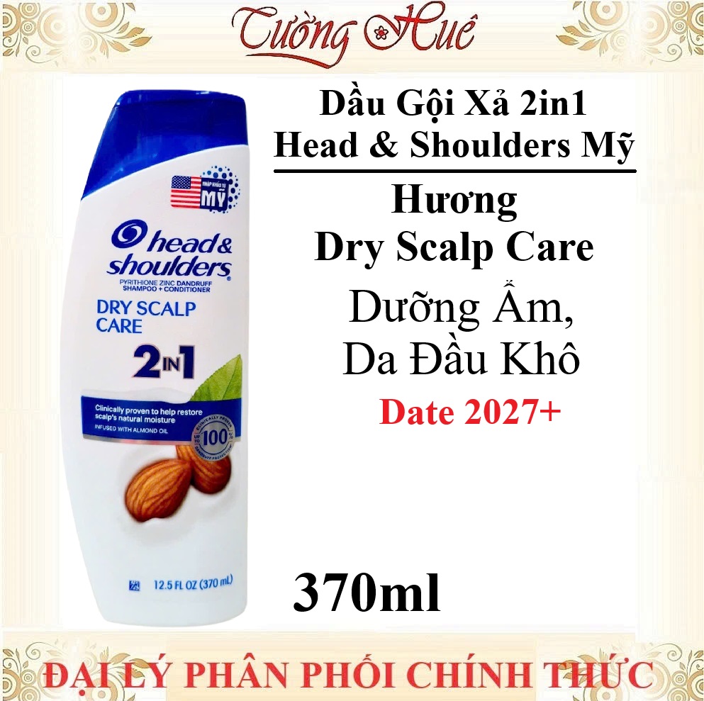 Dầu Gội Xả 2in1 Head & Shoulders Mỹ Dưỡng Ẩm Da Đầu Sạch Gàu - 370ml