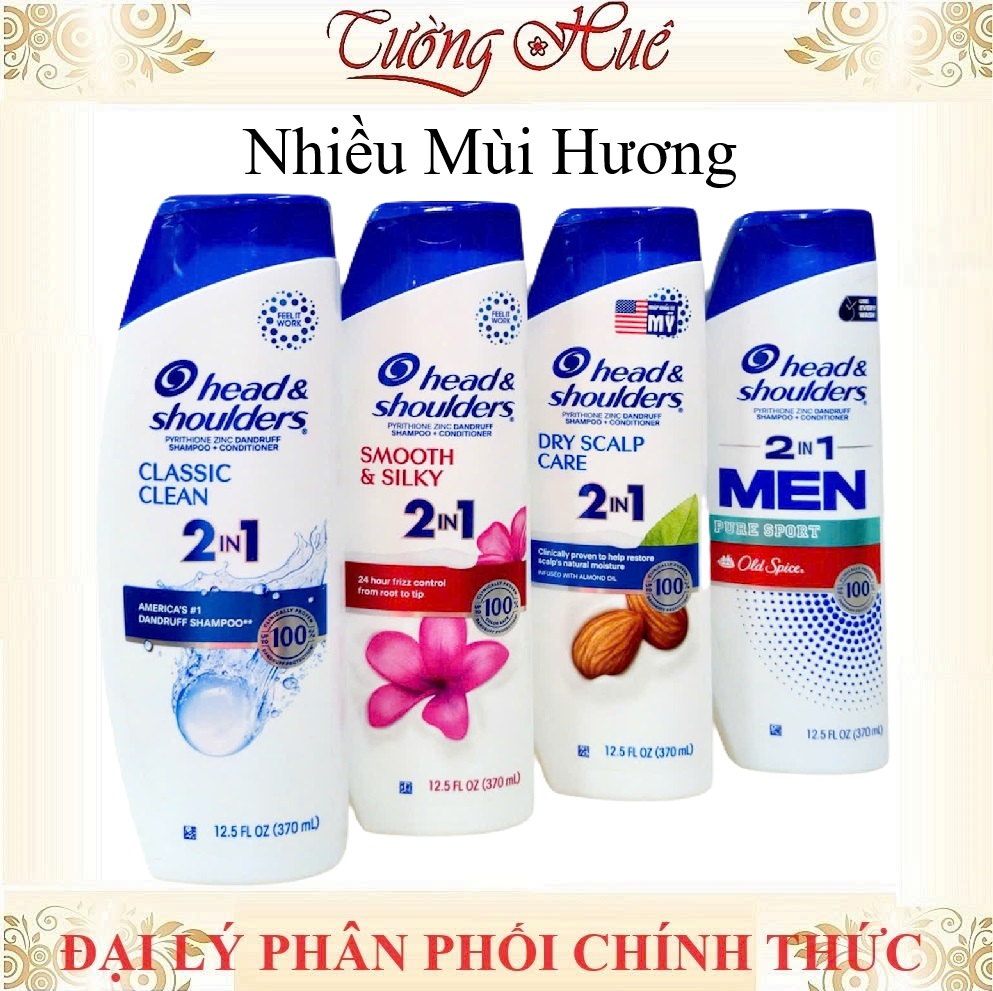 Dầu Gội Xả 2in1 Head & Shoulders Mỹ Dưỡng Ẩm Da Đầu Sạch Gàu - 370ml