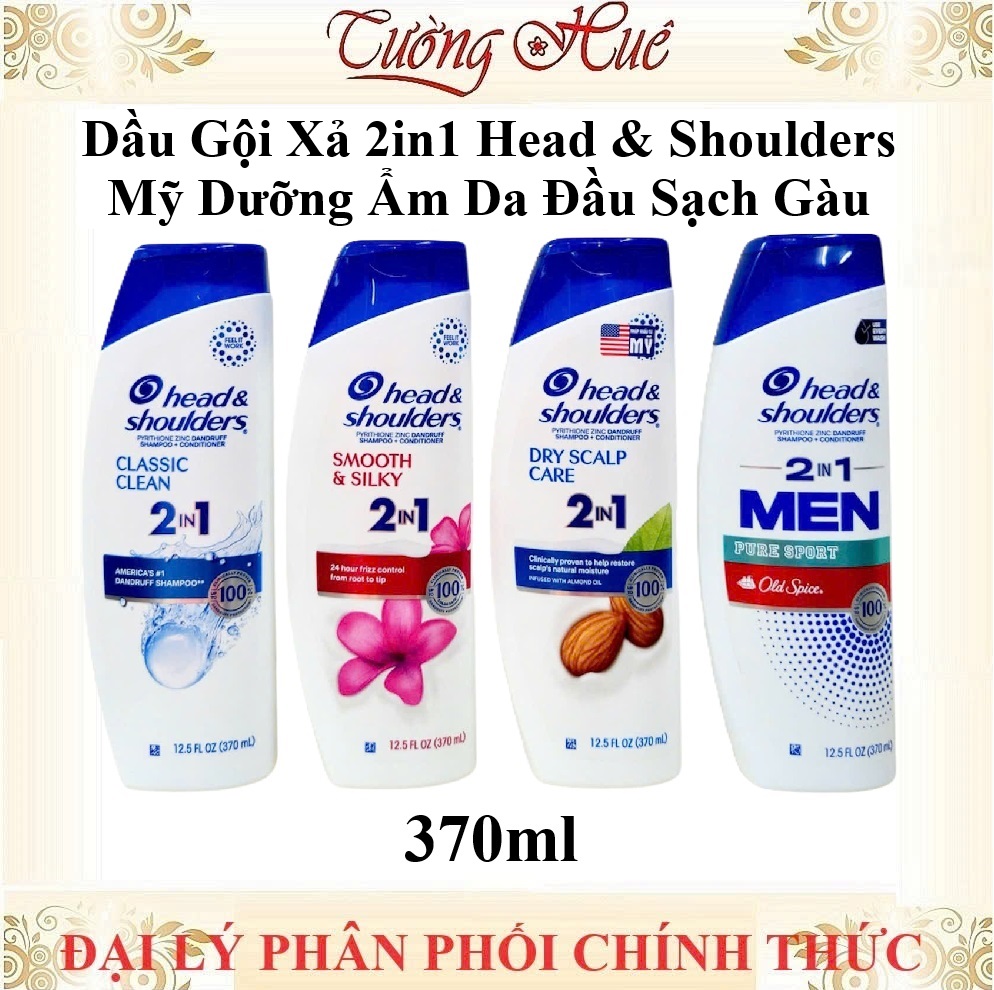 Dầu Gội Xả 2in1 Head & Shoulders Mỹ Dưỡng Ẩm Da Đầu Sạch Gàu - 370ml