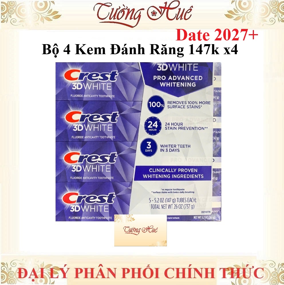 Kem Đánh Răng Crest 3D White Advanced Triple Whitening - 147g