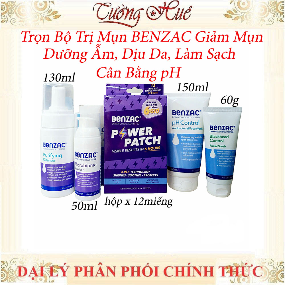 Trọn Bộ Trị Mụn BENZAC Giảm Mụn Dưỡng Ẫm, Dịu Da, Làm Sạch Cân Bằng pH (Có sự chọn lựa)