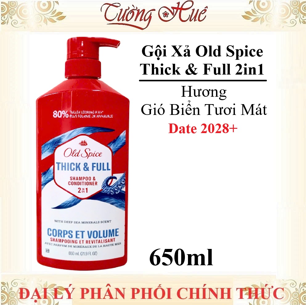 Gội Xả Old Spice Thick & Full 2in1 - 650ml