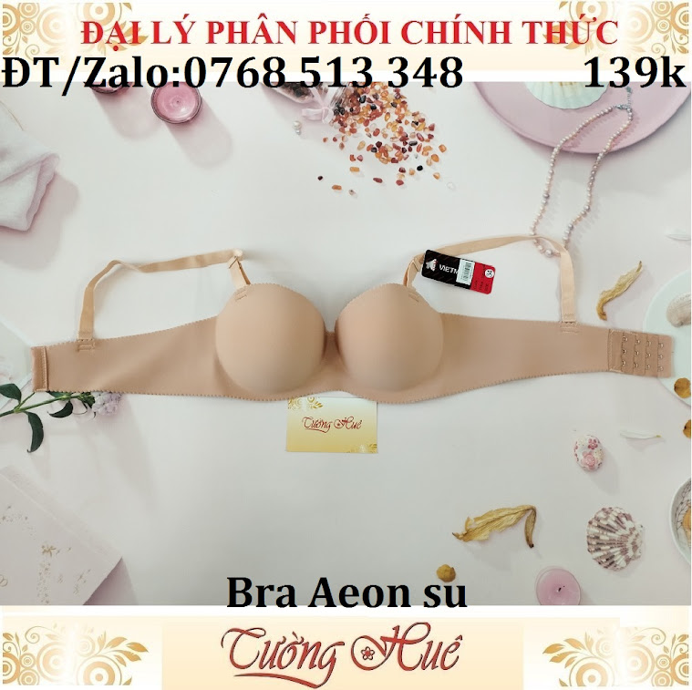 Áo lót nữ Bra Aeon su ép cúp ngang, trơn nâng.