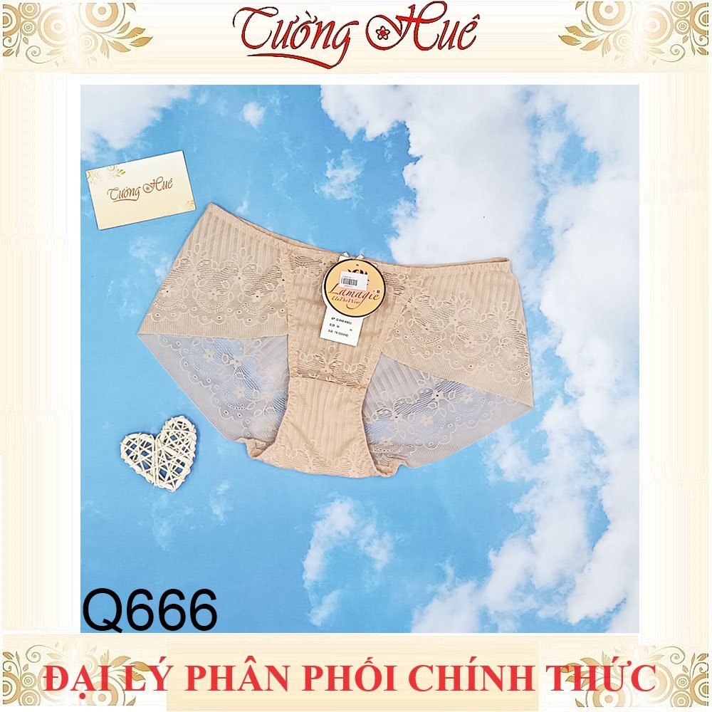 Quần lót nữ Lamagie Q666 Ren Lưới Mềm Lưng Vừa