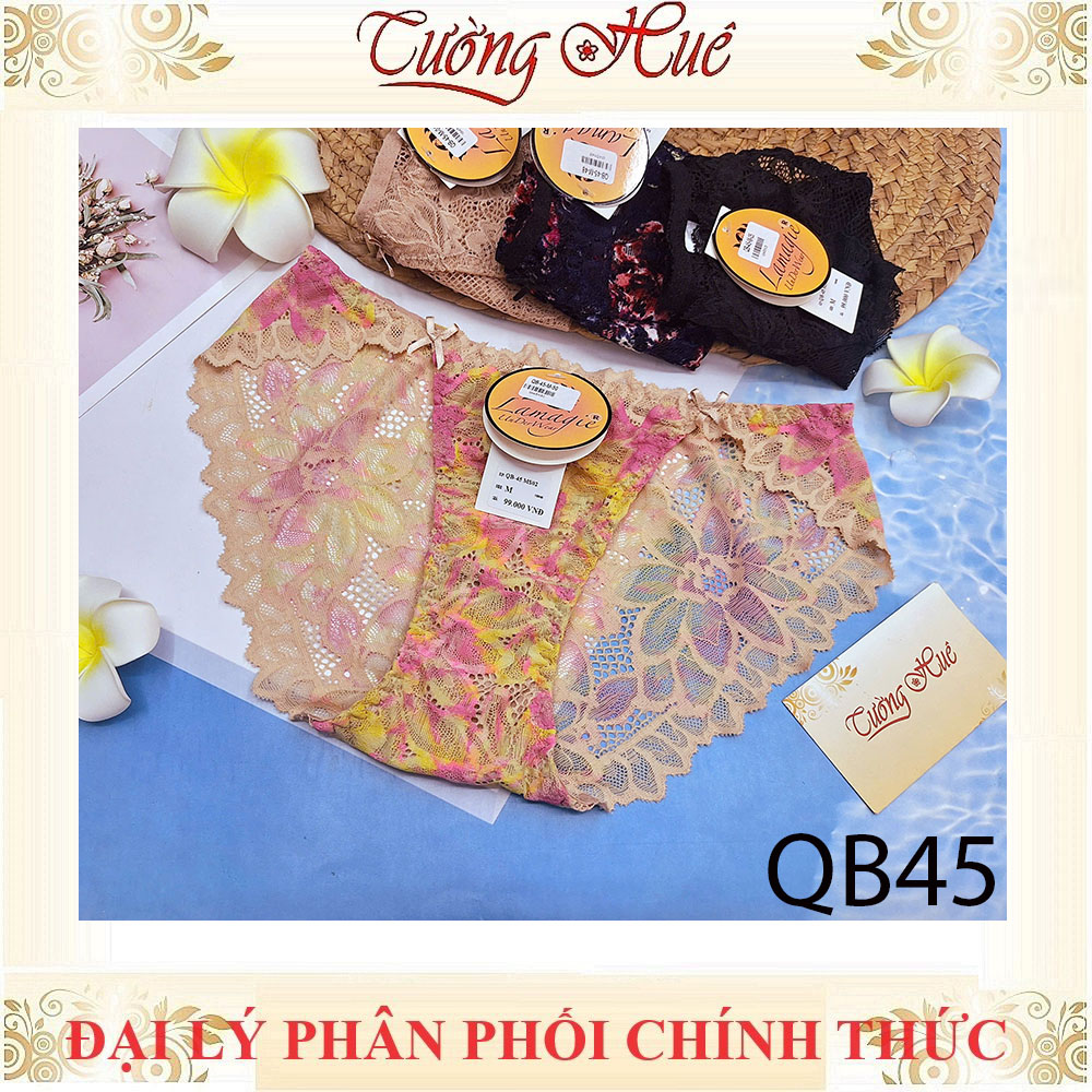 Quần Lót Nữ Lamagie QB45 Ren Cạp Thấp Cách Điệu Phối Nơ