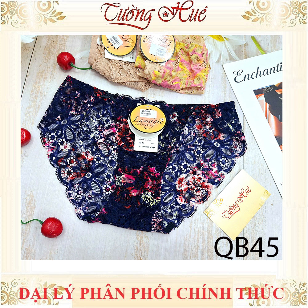 Quần Lót Nữ Lamagie QB45 Ren Cạp Thấp Cách Điệu Phối Nơ