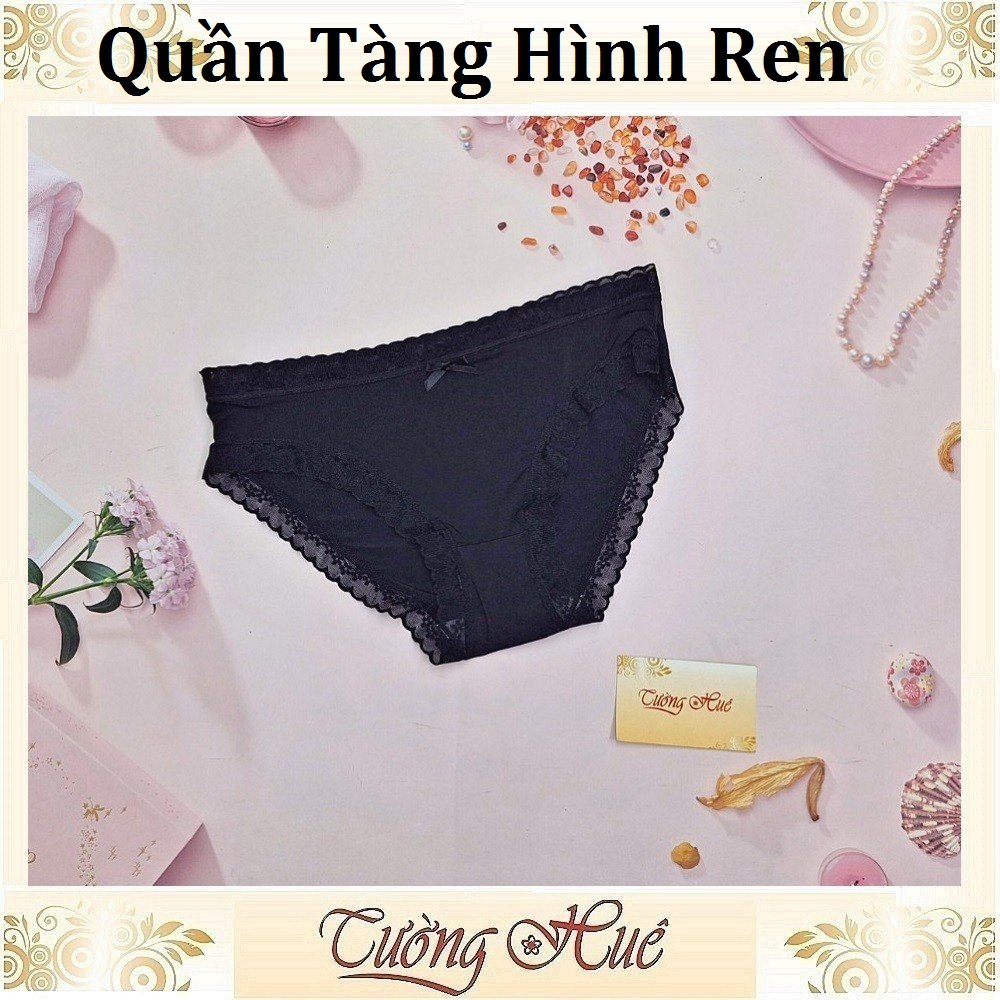 Quần Lót Nữ Lụa Trơn Tàng Hình Viền Ren.