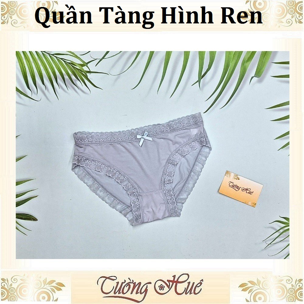 Quần Lót Nữ Lụa Trơn Tàng Hình Viền Ren.