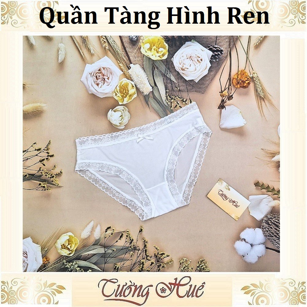 Quần Lót Nữ Lụa Trơn Tàng Hình Viền Ren.