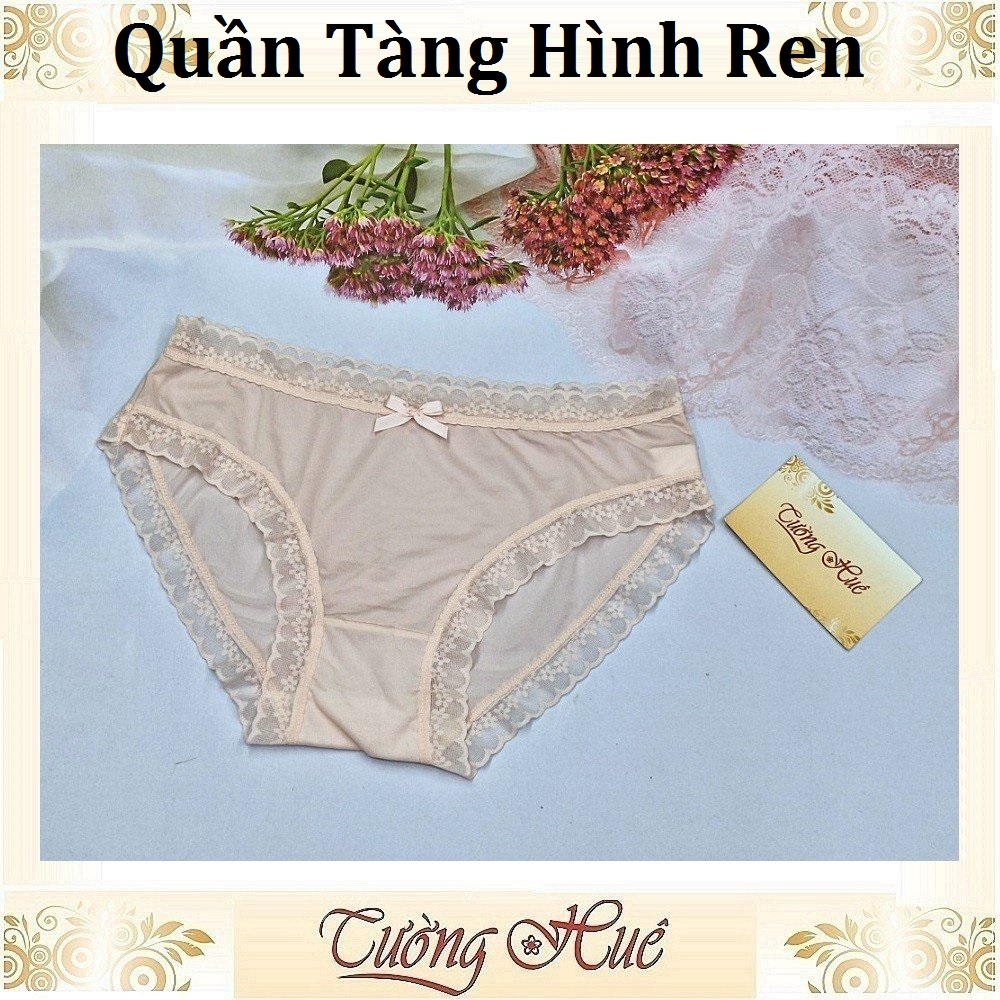 Quần Lót Nữ Lụa Trơn Tàng Hình Viền Ren.