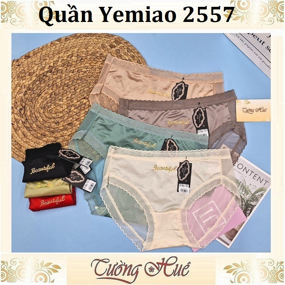 Quần Lót Nữ Ôm Mông Yemiao 2557 Chất lụa Viền Ren.
