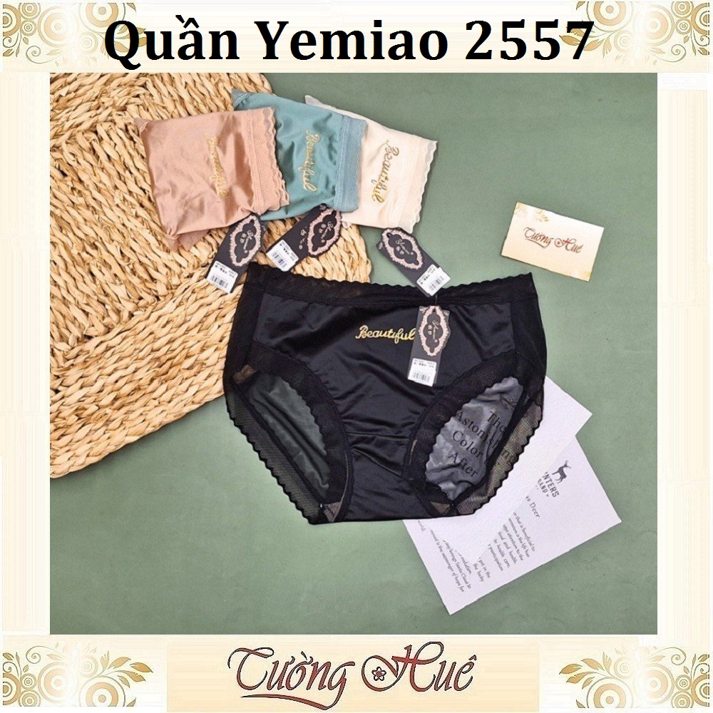 Quần Lót Nữ Ôm Mông Yemiao 2557 Chất lụa Viền Ren.