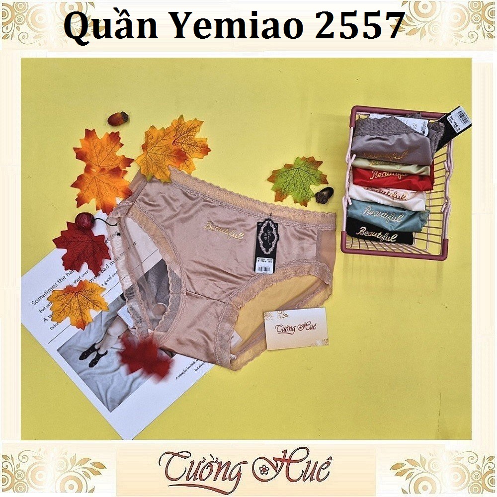 Quần Lót Nữ Ôm Mông Yemiao 2557 Chất lụa Viền Ren.