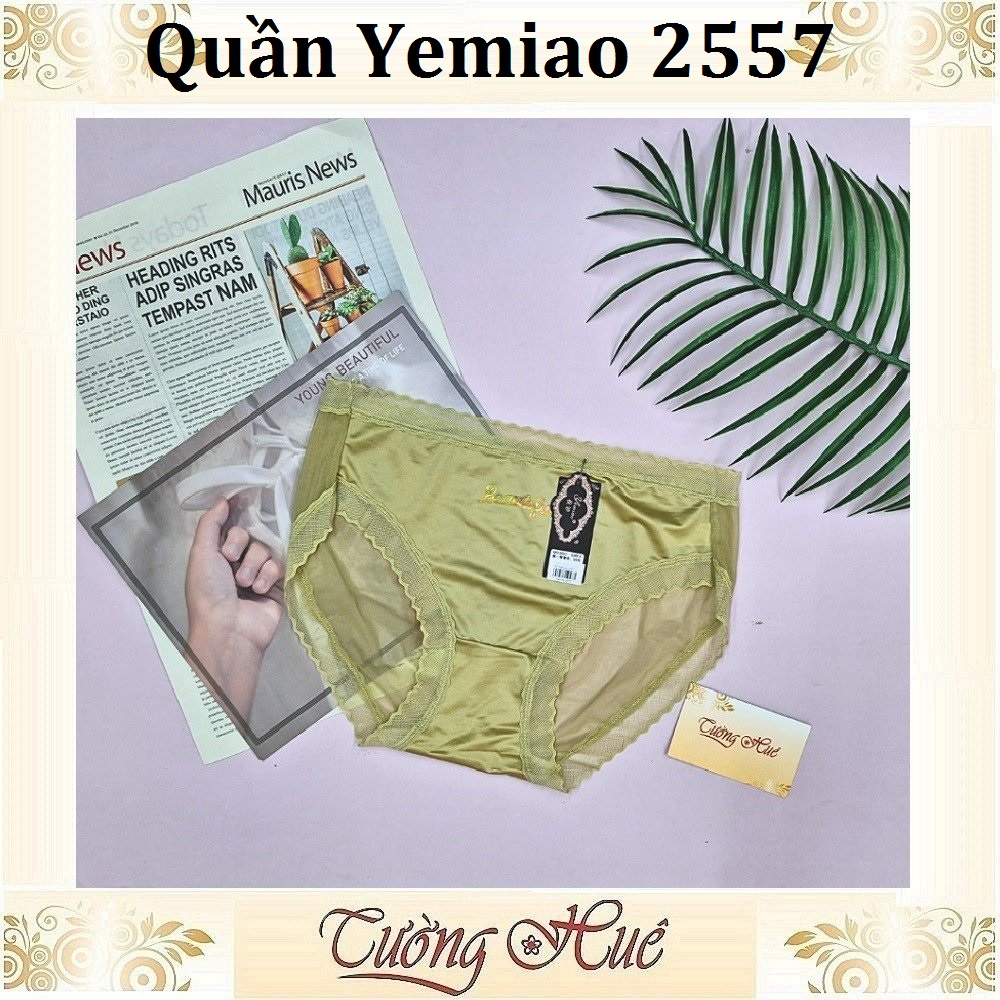 Quần Lót Nữ Ôm Mông Yemiao 2557 Chất lụa Viền Ren.
