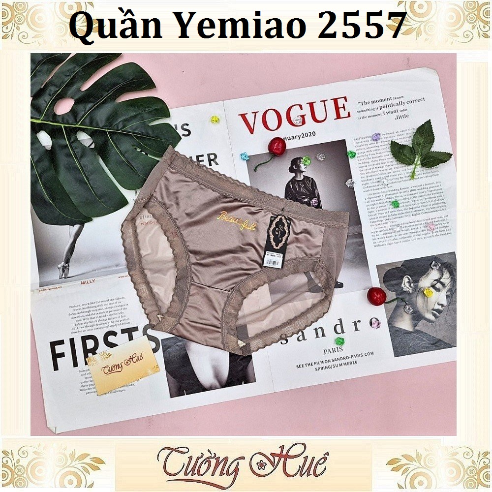 Quần Lót Nữ Ôm Mông Yemiao 2557 Chất lụa Viền Ren.