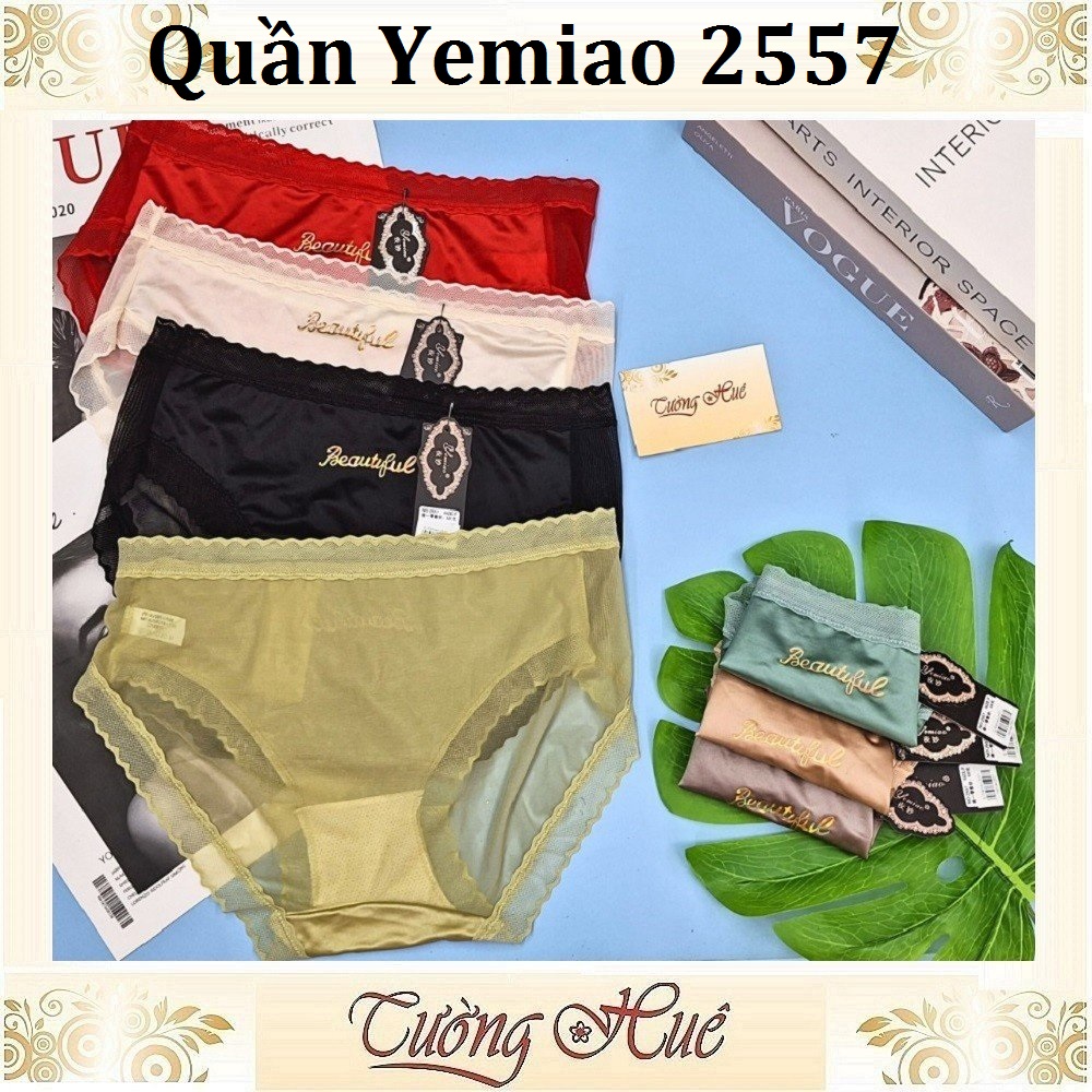 Quần Lót Nữ Ôm Mông Yemiao 2557 Chất lụa Viền Ren.