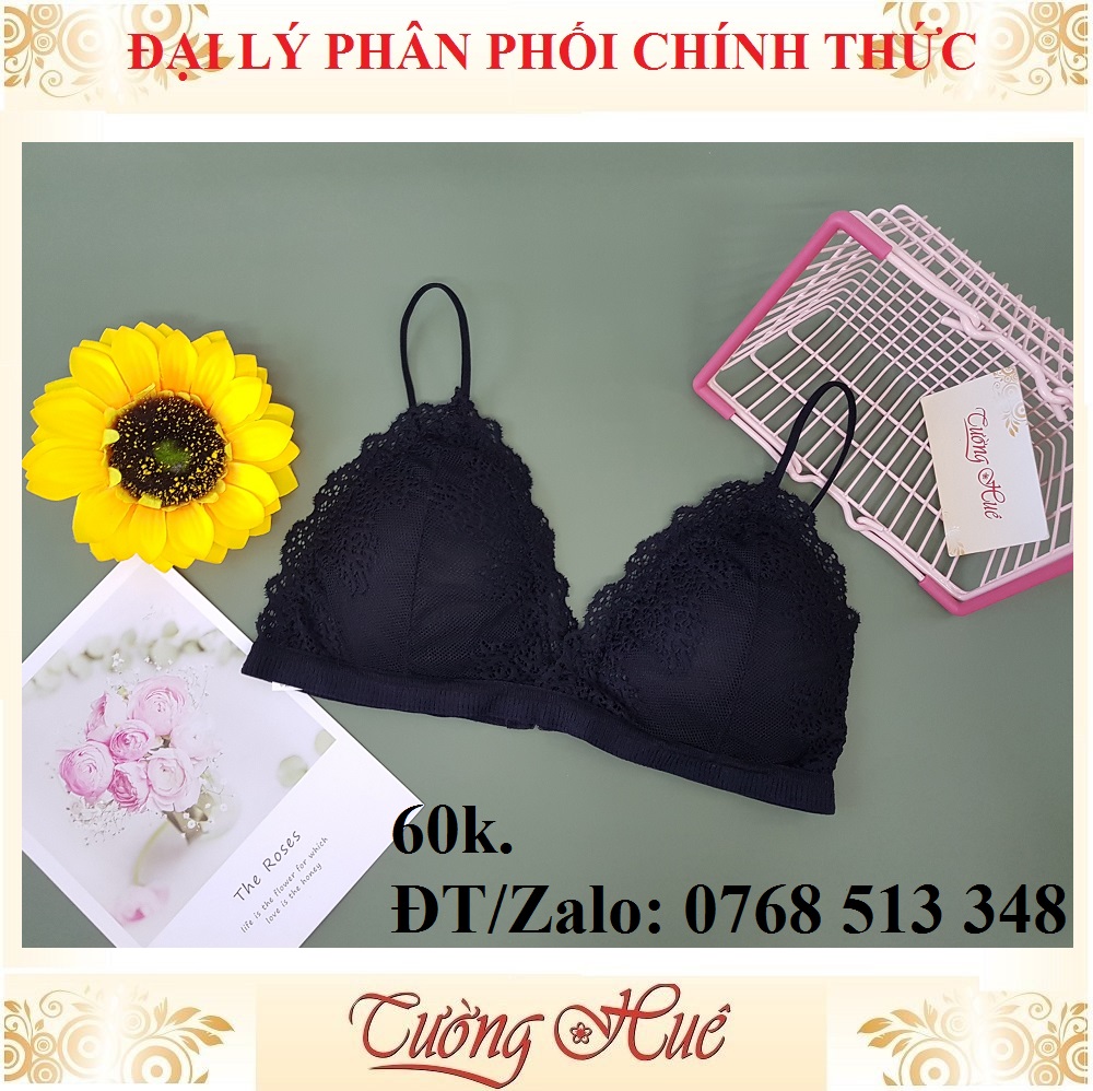 Áo bra 2 dây ren cúp tam giác nhiều màu lựa chọn.