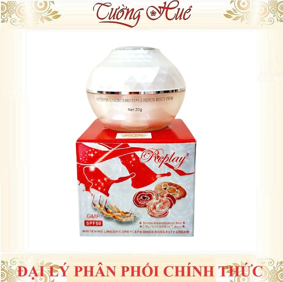 Kem Dưỡng Trắng Da Cao Cấp REPLAY Tinh Chất LINGZHI Và Đông Trùng Hạ Thảo - 20g