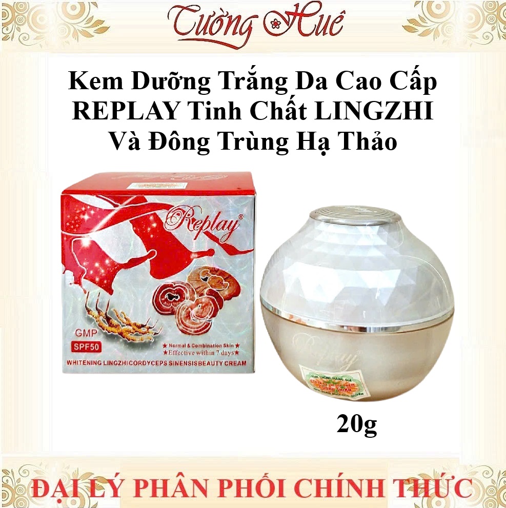 Kem Dưỡng Trắng Da Cao Cấp REPLAY Tinh Chất LINGZHI Và Đông Trùng Hạ Thảo - 20g